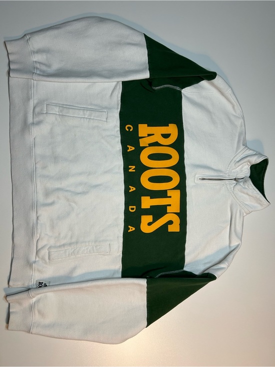 Roots Other - Roots Canada Retro Heritage Colorblock Quarter Zip Sweatshirt Green White M